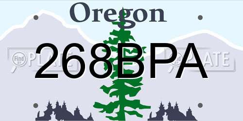 268BPA Oregon License Plate