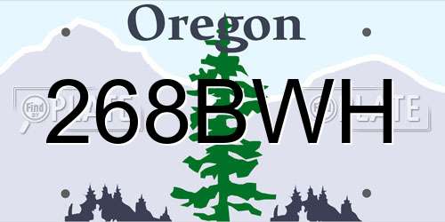 268BWH Oregon License Plate
