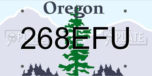 268EFU Oregon License Plate