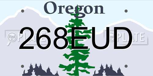 268EUD Oregon License Plate