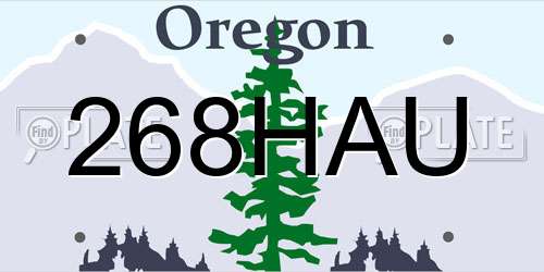 268HAU Oregon License Plate