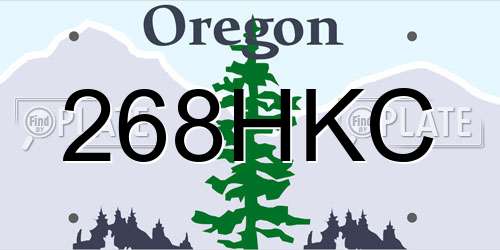 268HKC Oregon License Plate