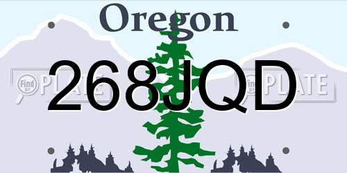 268JQD Oregon License Plate