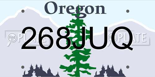 268JUQ Oregon License Plate