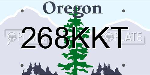 268KKT Oregon License Plate