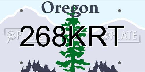 268KRT Oregon License Plate