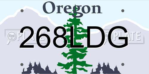 268LDG Oregon License Plate