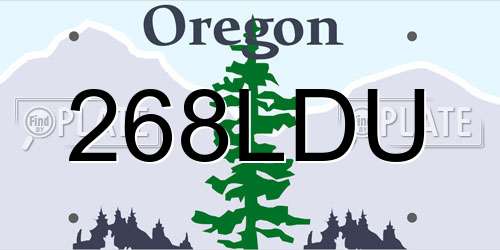 268LDU Oregon License Plate