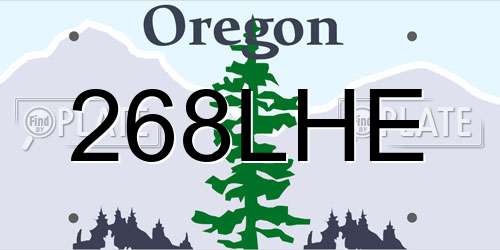 268LHE Oregon License Plate