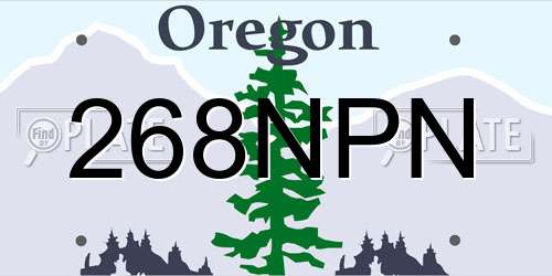 268NPN Oregon License Plate