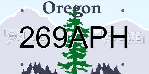 269APH Oregon License Plate