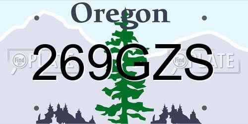 269GZS Oregon License Plate