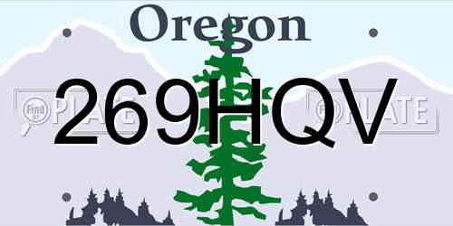 269HQV Oregon License Plate