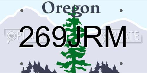 269JRM Oregon License Plate