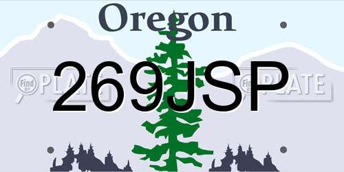 269JSP Oregon License Plate