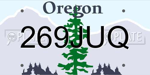269JUQ Oregon License Plate