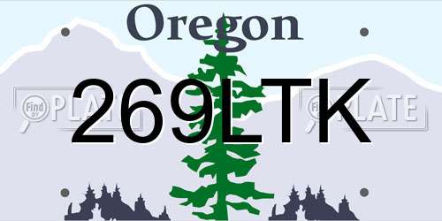 269LTK Oregon License Plate