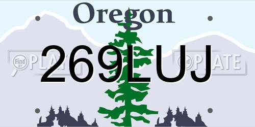 269LUJ Oregon License Plate