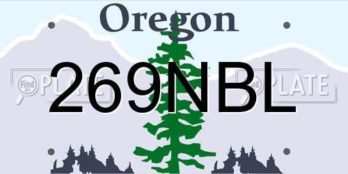 269NBL Oregon License Plate