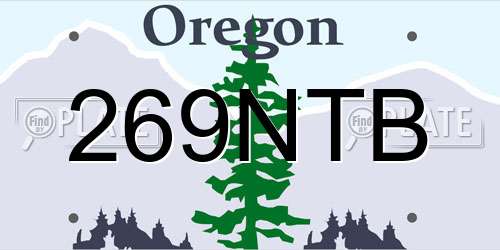 269NTB Oregon License Plate