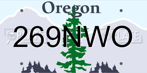 269NWO Oregon License Plate