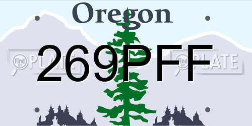 269PFF Oregon License Plate