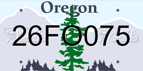 26FO075 Oregon License Plate