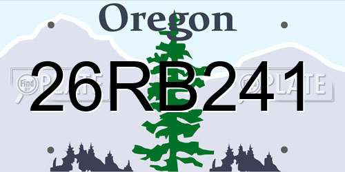 26RB241 Oregon License Plate