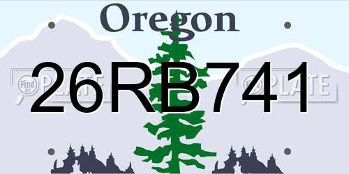 26RB741 Oregon License Plate