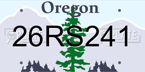 26RS241 Oregon License Plate