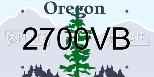 2700VB Oregon License Plate