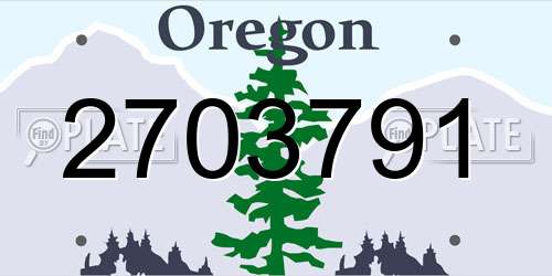 2703791 Oregon License Plate