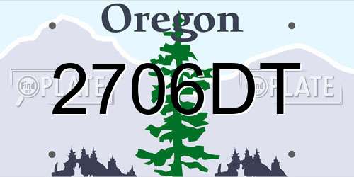 2706DT Oregon License Plate