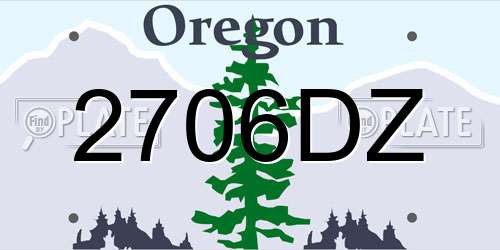 2706DZ Oregon License Plate