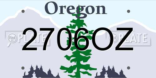 2706OZ Oregon License Plate