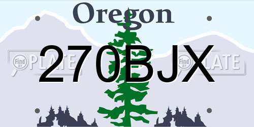 270BJX Oregon License Plate