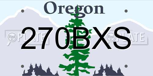 270BXS Oregon License Plate