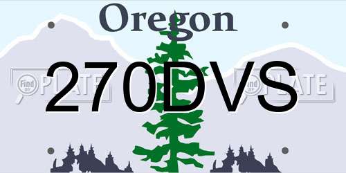 270DVS Oregon License Plate