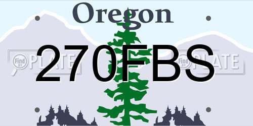 270FBS Oregon License Plate