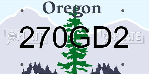 270GD2 Oregon License Plate
