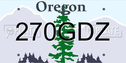 270GDZ Oregon License Plate