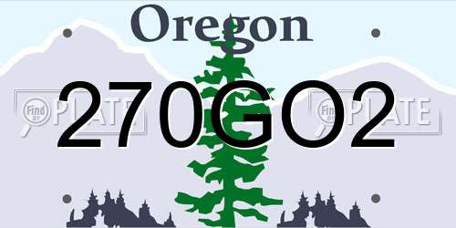 270GO2 Oregon License Plate