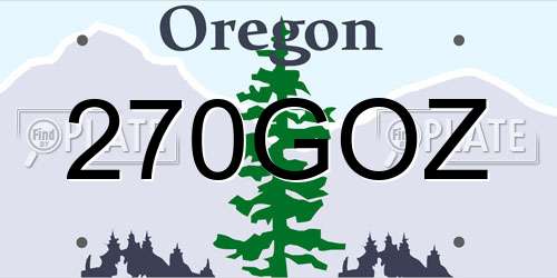 270GOZ Oregon License Plate
