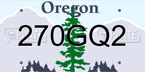 270GQ2 Oregon License Plate