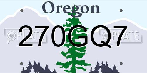 270GQ7 Oregon License Plate