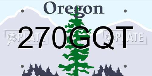 270GQT Oregon License Plate