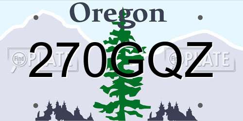 270GQZ Oregon License Plate