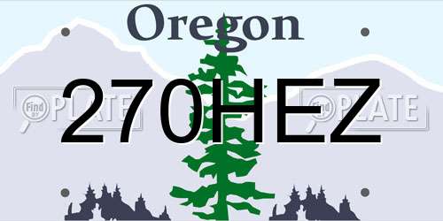270HEZ Oregon License Plate