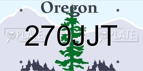 270JJT Oregon License Plate