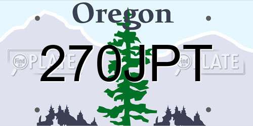 270JPT Oregon License Plate